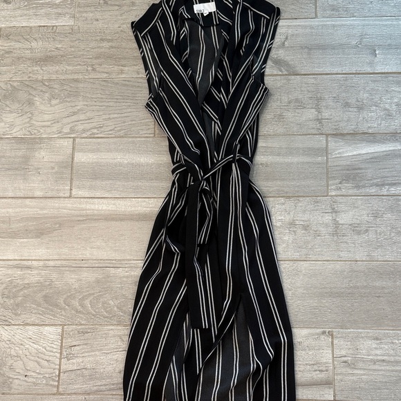 DR2 Black and White Striped Midi vest - Picture 1 of 4